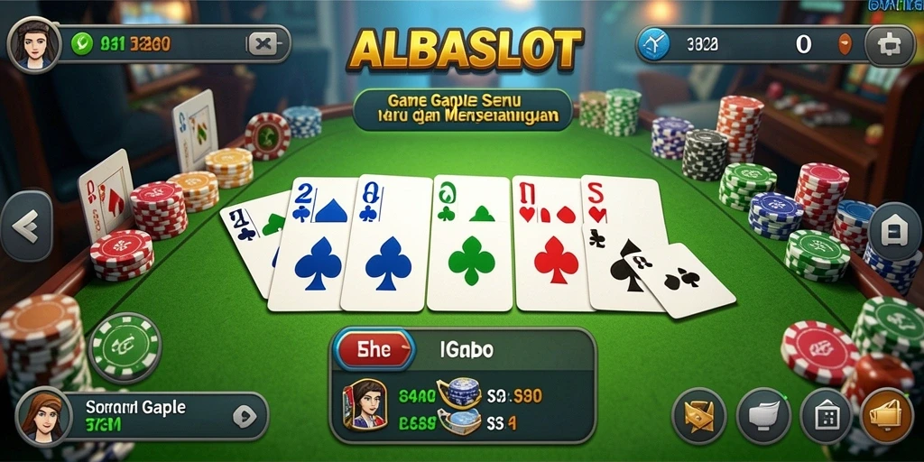 Tampilan gameplay Gaple yang menarik di ALBASLOT.