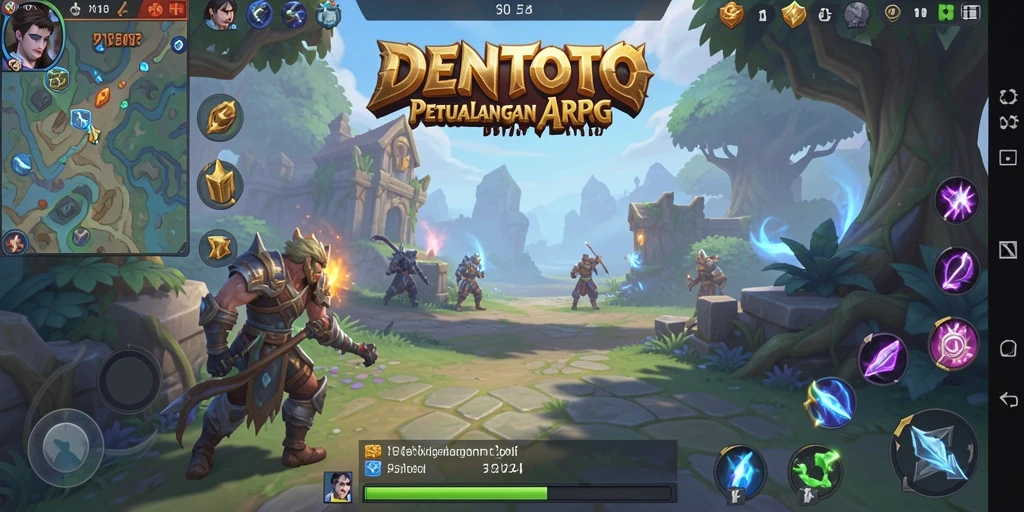 Gameplay DENTOTO menampilkan aksi seru dalam pertarungan melawan monster.
