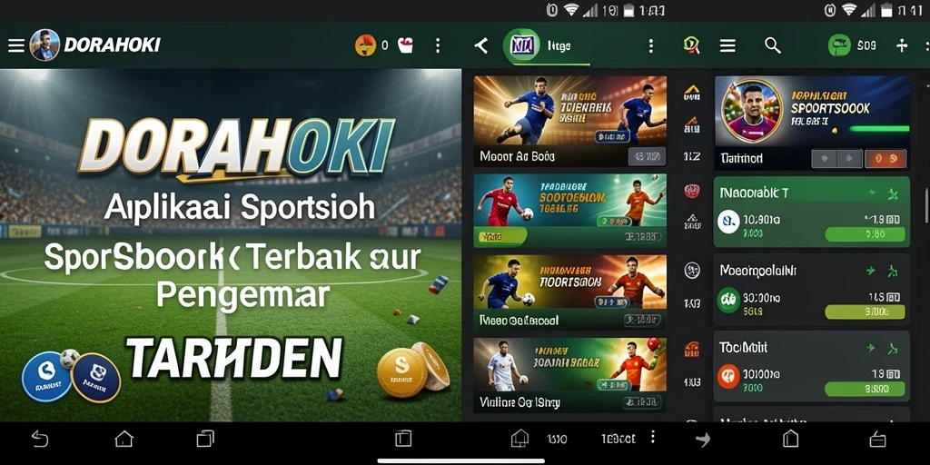 Screenshot DORAHOKI menampilkan antarmuka taruhan olahraga yang interaktif.
