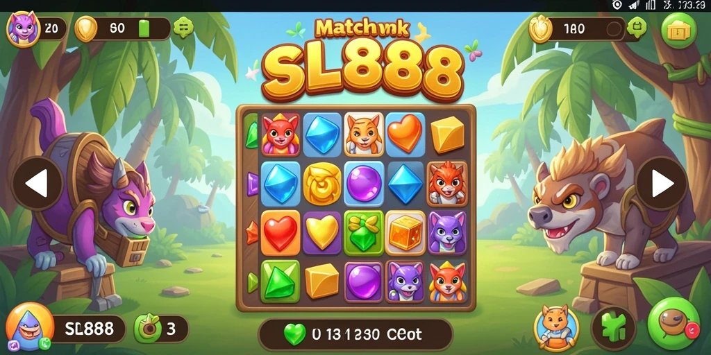 Tampilan gameplay SL888 yang menarik dan penuh warna.