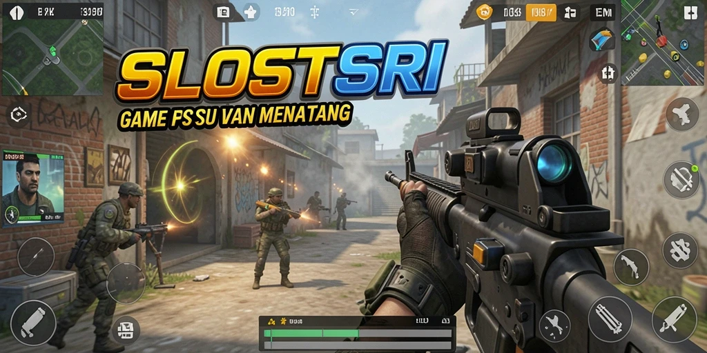 Screenshot utama <strong>SLOTSRI</strong> menampilkan aksi seru gameplay FPS.