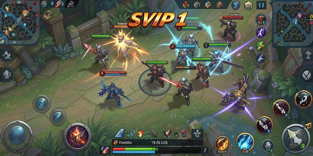 Screenshot gameplay SVIP1 menunjukkan pertempuran strategis yang mendebarkan.